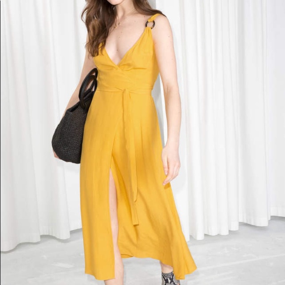 & other stories classic yellow dress.